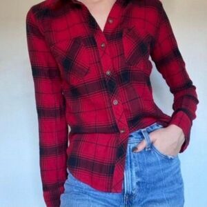 Abercrombie &‎ Fitch Women’s Buffalo Plaid Button Down Soft A&F Collection Small